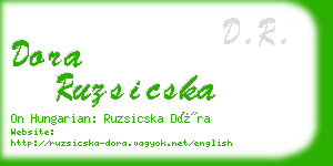 dora ruzsicska business card